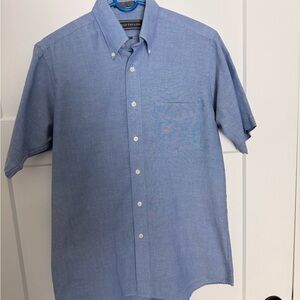 David Taylor Light Blue Casual Button-Down Shirt
